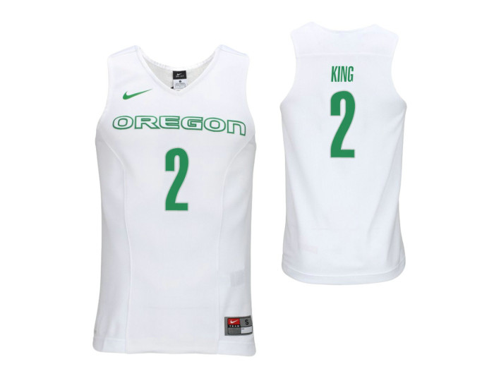 Oregon Ducks #2 Louis King White Replica College Basketball Jersey