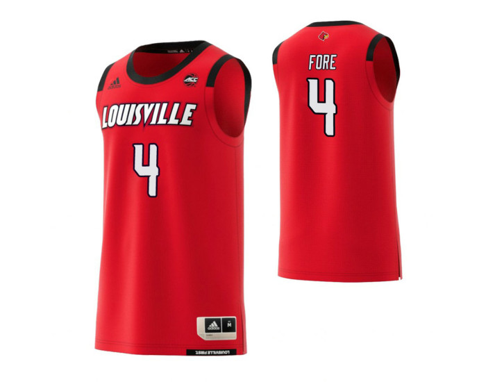 Louisville Cardinals #4 Khwan Fore Authentic College Basketball Jersey Red