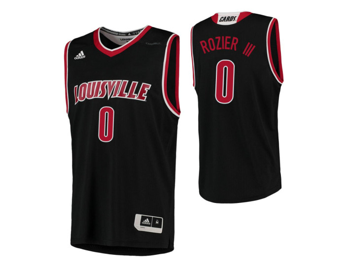 Louisville Cardinals #0 Terry Rozier III Authentic College Basketball Jersey Black