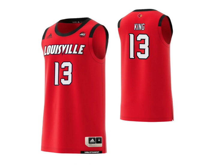 Louisville Cardinals #13 V.J. King Authentic College Basketball Jersey Red