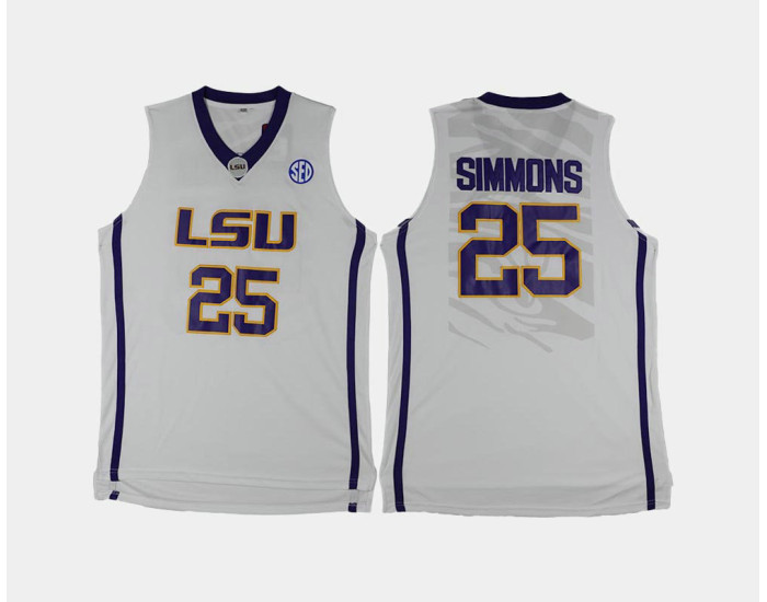 Youth LSU Tigers #25 Ben Simmons White Alternate Authentic College Basketball Jersey