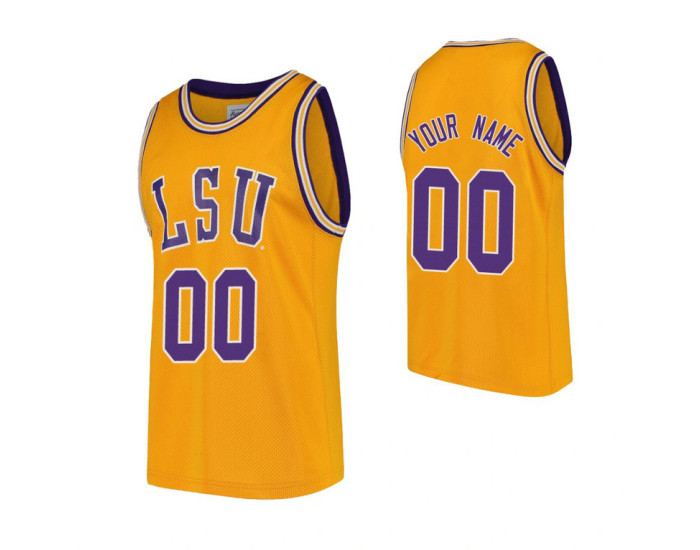 LSU Tigers Custom Replica College Basketball Jersey Gold