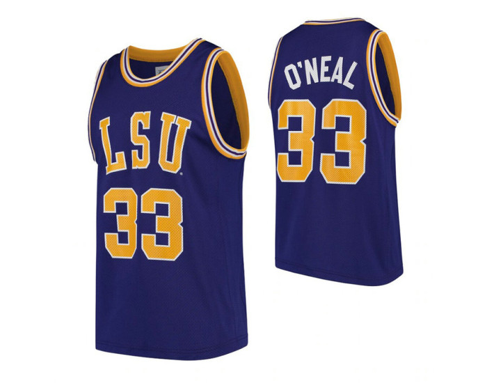 Youth LSU Tigers #33 Shaquille O'Neal Purple Authentic College Basketball Jersey