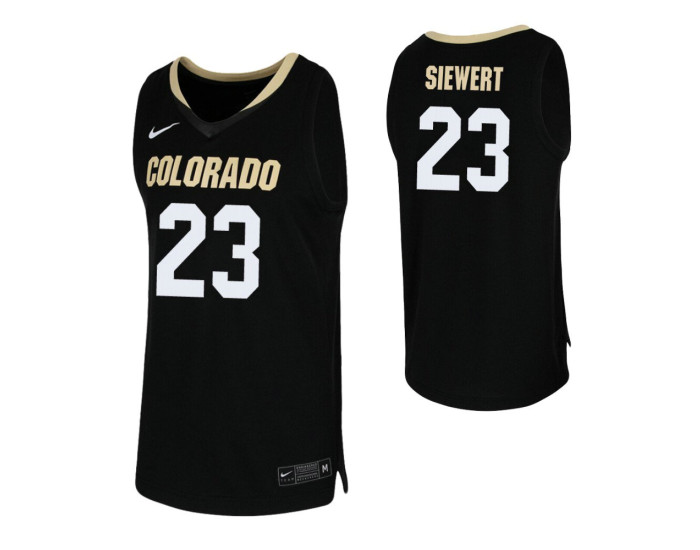 Youth Lucas Siewert Authentic College Basketball Jersey Black Colorado Buffaloes