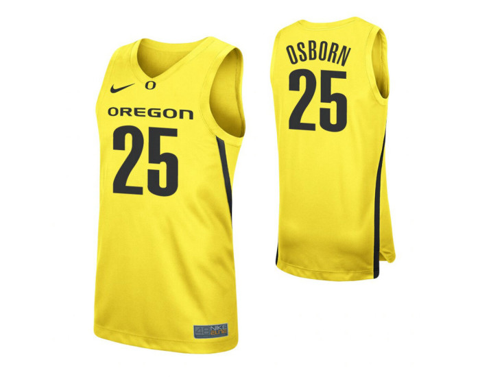 Luke Osborn Authentic College Basketball Jersey Yellow Oregon Ducks