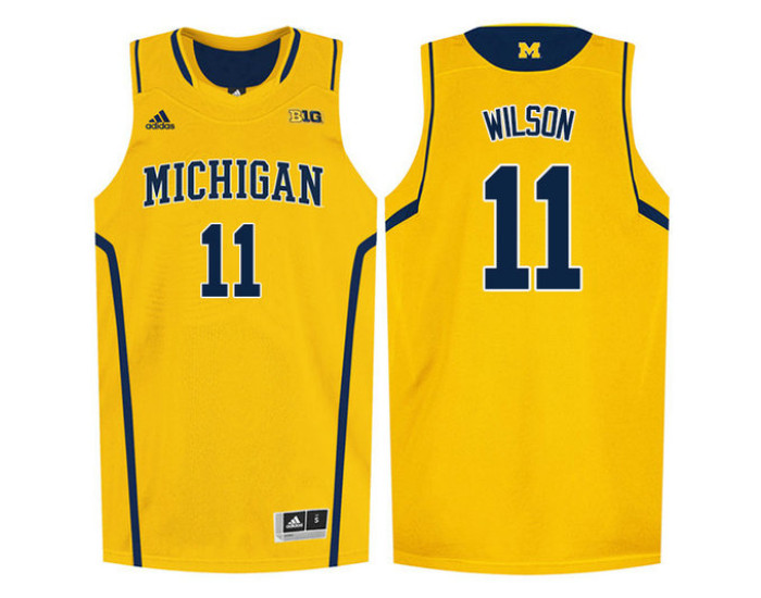 Youth Michigan Wolverines #11 Luke Wilson Authentic College Basketball Jersey Gold