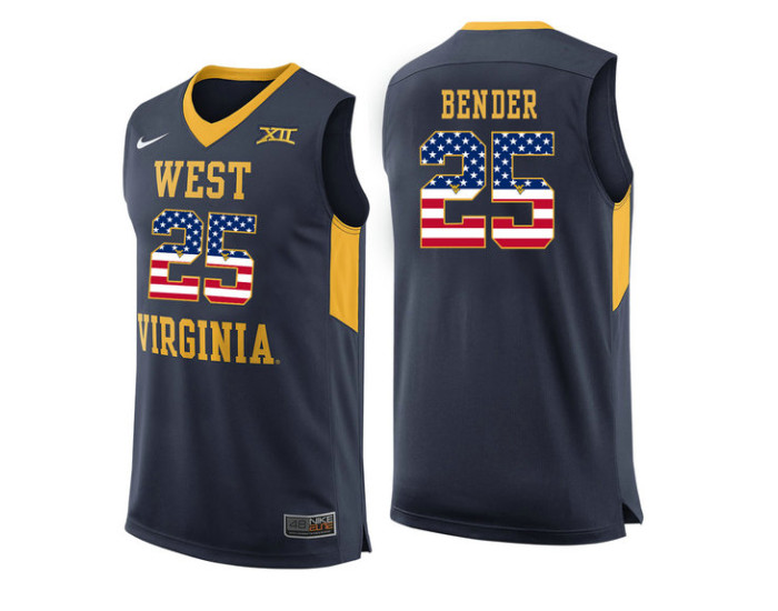 Youth West Virginia Mountaineers #25 Maciej Bender Authentic College Basketball Jersey Navy