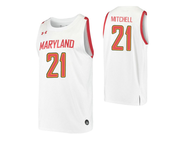 Youth Maryland Terrapins 22 Makhel Mitchell Replica College Basketball Jersey White