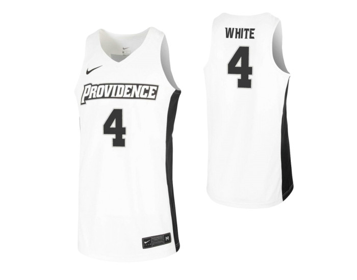 Providence Friars #4 Maliek White White Authentic College Basketball Jersey