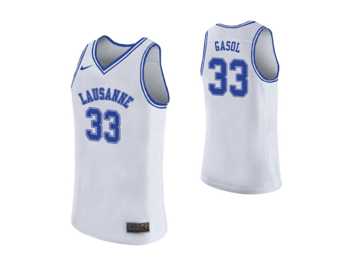 Marc Gasol #33 High School Authentic College Basketball Jersey White