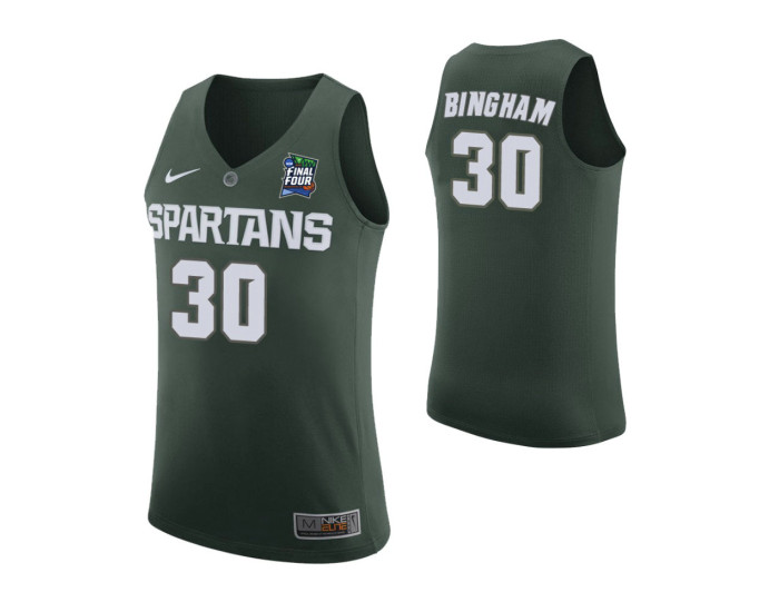Youth Michigan State Spartans #30 Marcus Bingham Jr. Green Replica College Basketball Jersey
