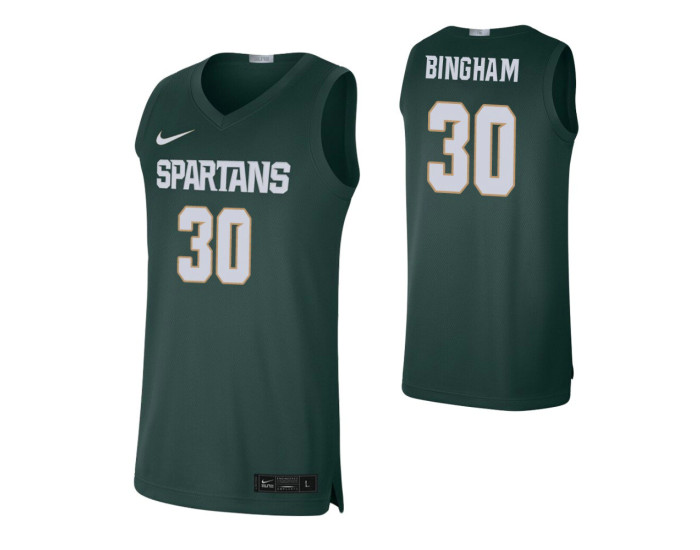 Youth Michigan State Spartans #30 Marcus Bingham Jr. Green Replica College Basketball Jersey