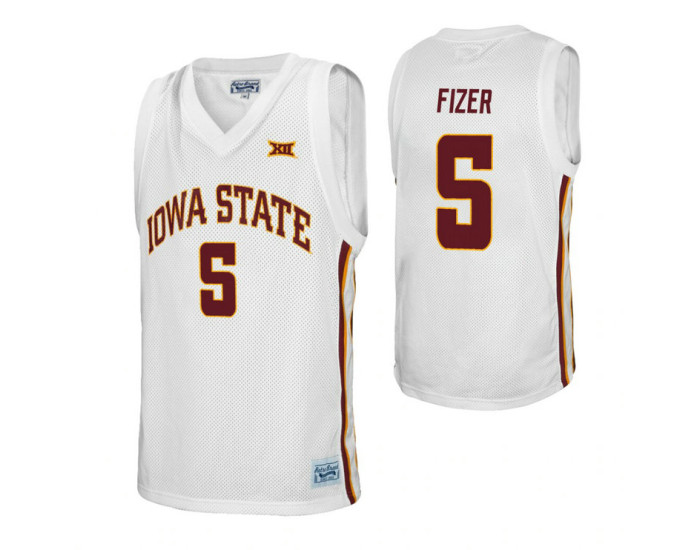 Iowa State Cyclones #5 Marcus Fizer White Authentic College Basketball Jersey