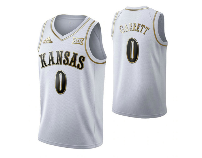 Youth Kansas Jayhawks #0 Marcus Garrett White Authentic College Basketball Jersey
