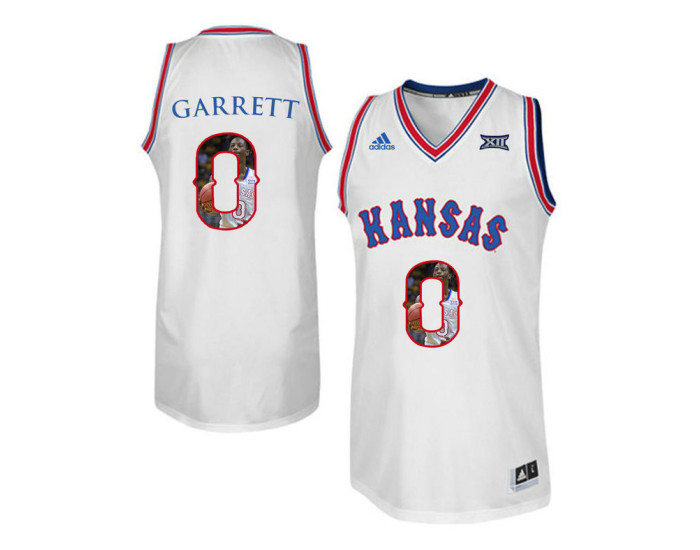 Youth Kansas Jayhawks #0 Marcus Garrett Replica College Basketball Jersey White