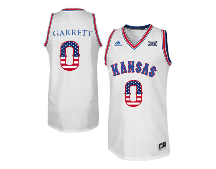 Youth Kansas Jayhawks #0 Marcus Garrett Replica College Basketball Jersey White