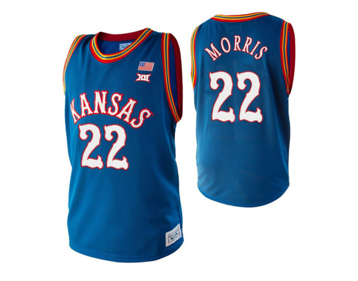 Youth Kansas Jayhawks #22 Marcus Morris Royal Replica College Basketball Jersey