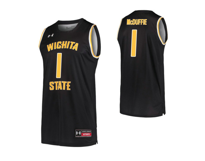 Wichita State Shockers #1 Markis McDuffie Black Authentic College Basketball Jersey