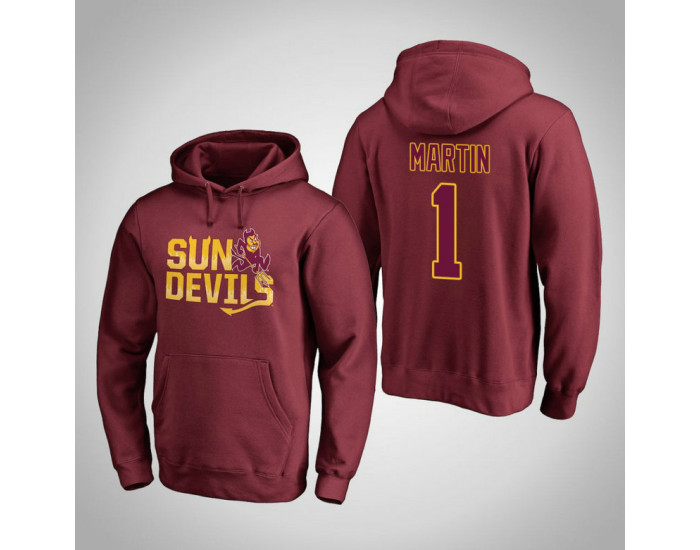 Arizona State Sun Devils #1 Remy Martin Men's Maroon Team Hometown Collection Pullover Hoodie