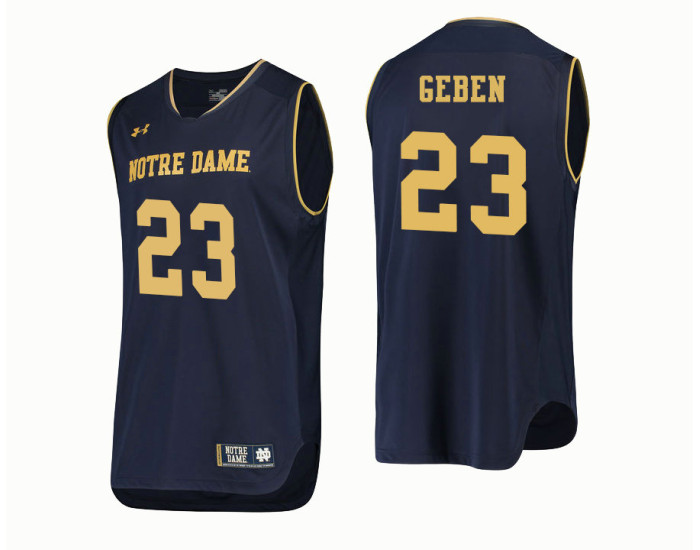 Notre Dame Fighting Irish #23 Martinas Geben Authentic College Basketball Jersey Navy