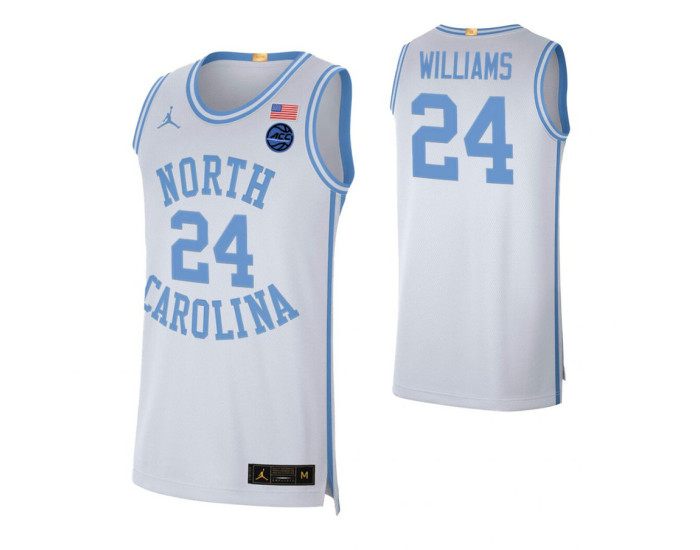 Youth North Carolina Tar Heels #24 Marvin Williams White Replica College Basketball Jersey