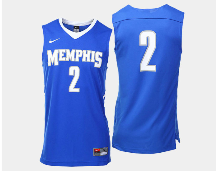 Memphis Tigers #2 Shaq Goodwin Blue Road Authentic College Basketball Jersey