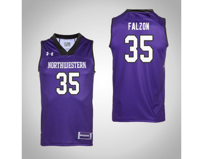 Northwestern Wildcats #35 Aaron Falzon Authentic College Basketball Jersey Purple