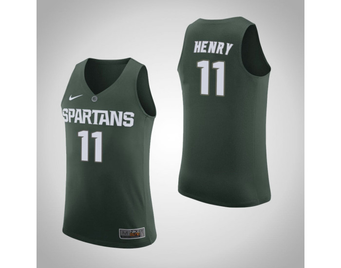 Youth Michigan State Spartans #11 Aaron Henry Home Authentic College Basketball Jersey Green