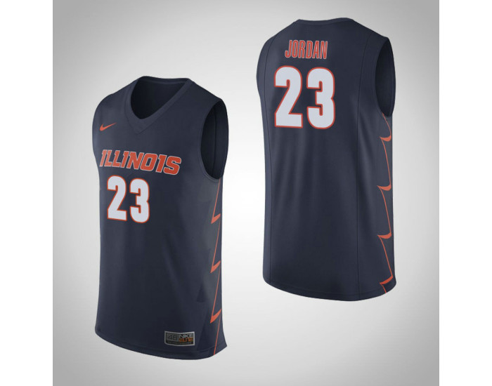 Youth Illinois Fighting Illini #23 Aaron Jordan Authentic College Basketball Jersey Navy