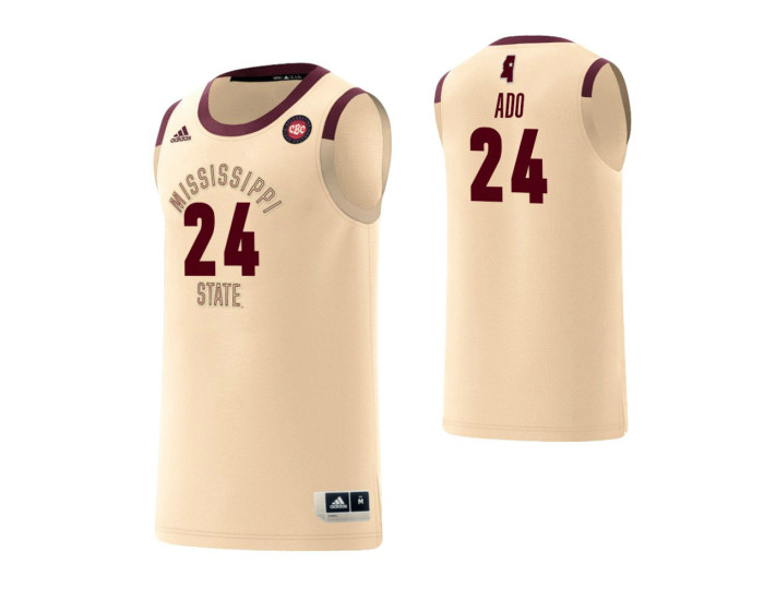 Mississippi State Bulldogs #24 Abdul Ado Harlem Renaissance Authentic College Basketball Jersey Cream