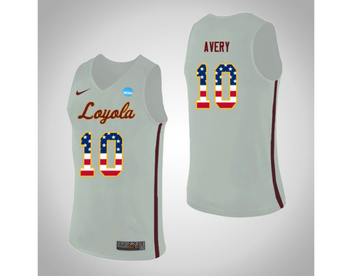 Youth Loyola (Chi) Ramblers #10 Adarius Avery USA Flag Authentic College Basketball Jersey White