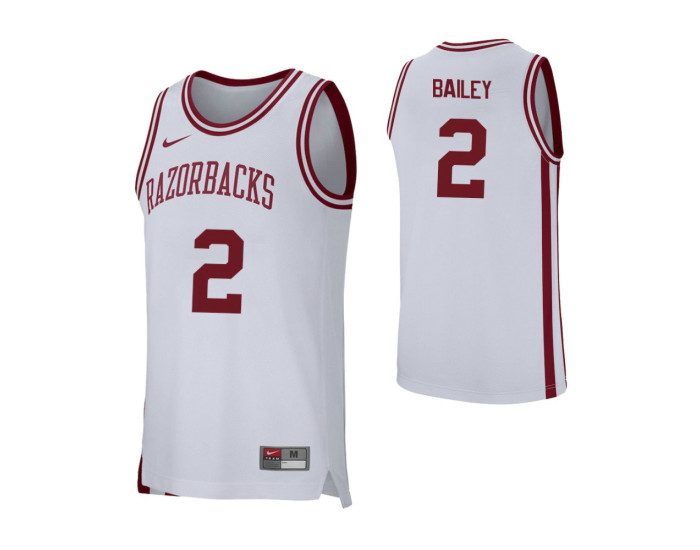 Arkansas Razorbacks #2 Adrio Bailey Authentic College Basketball Jersey White