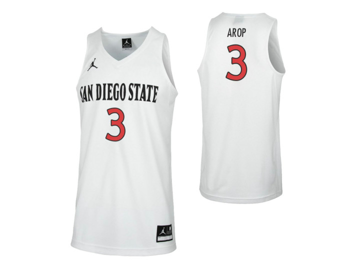 Youth San Diego State Aztecs #3 Aguek Arop Authentic College Basketball Jersey White