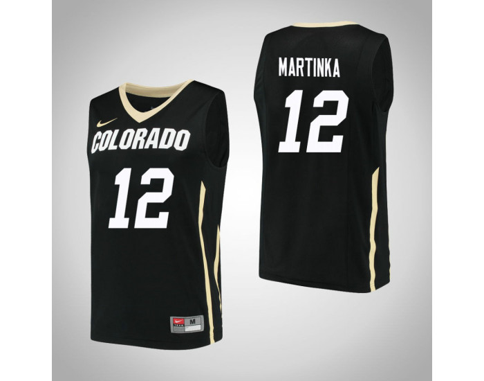 Colorado Buffaloes #12 AJ Martinka Authentic College Basketball Jersey Black