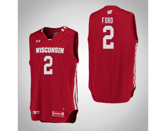 Youth Wisconsin Badgers #2 Aleem Ford Authentic College Basketball Jersey Red