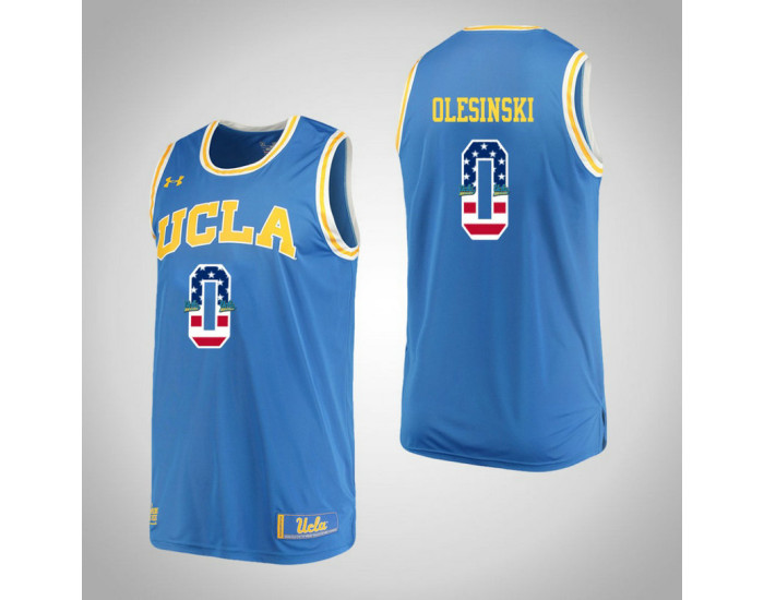 Youth UCLA Bruins #0 Alex Olesinski USA Flag Authentic College Basketball Jersey Blue