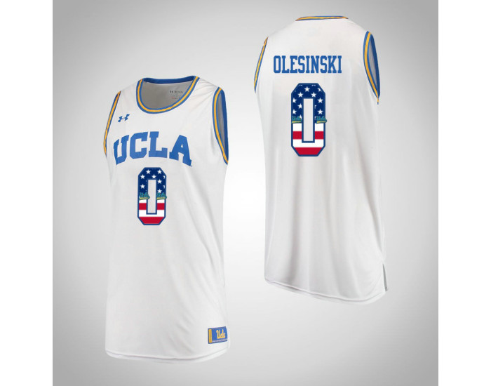 Youth UCLA Bruins #0 Alex Olesinski USA Flag Authentic College Basketball Jersey White