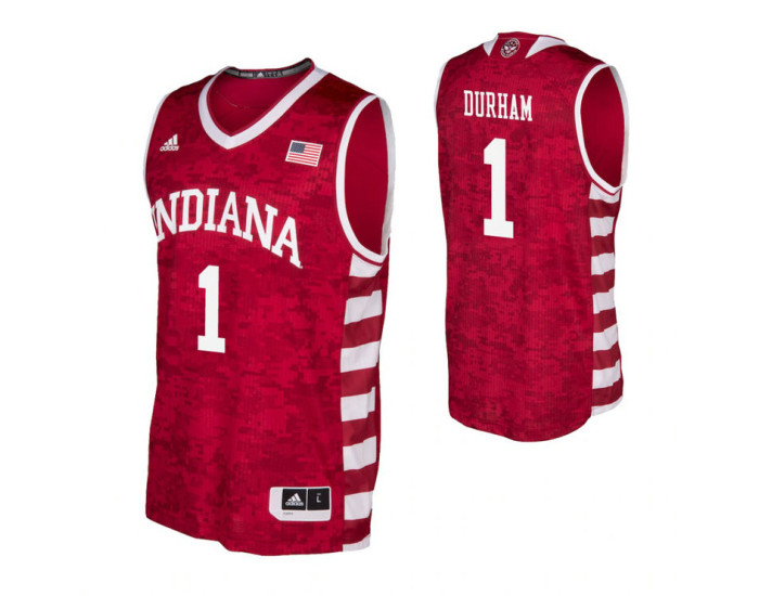 Indiana Hoosiers #1 Aljami Durham Crimson Authentic College Basketball Jersey