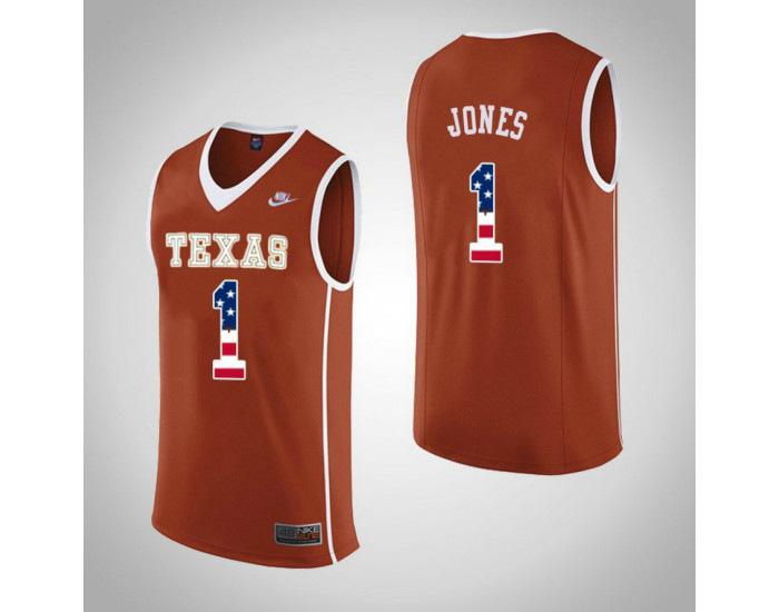 Texas Longhorns #1 Andrew Jones Authentic College Basketball Jersey Orange