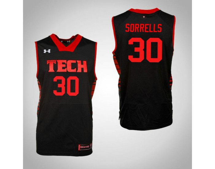 Youth Texas Tech Red Raiders #30 Andrew Sorrells Authentic College Basketball Jersey Black