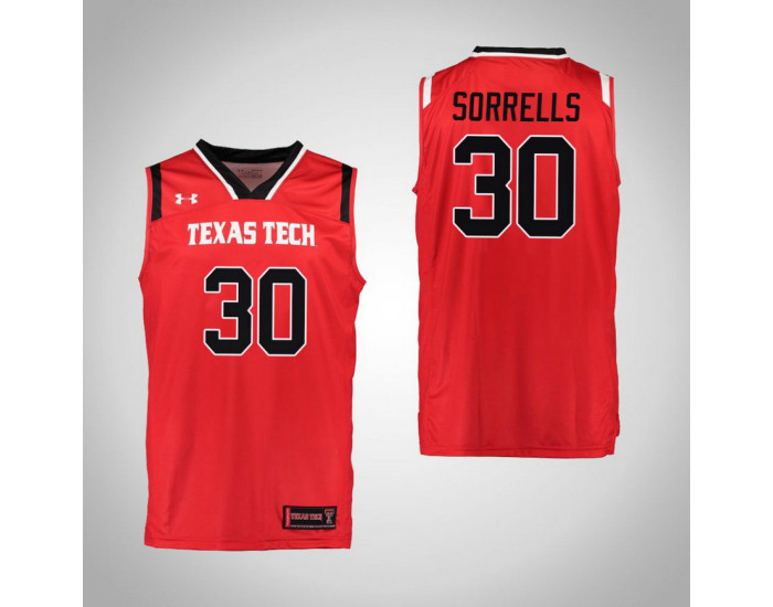 Texas Tech Red Raiders #30 Andrew Sorrells Authentic College Basketball Jersey Red