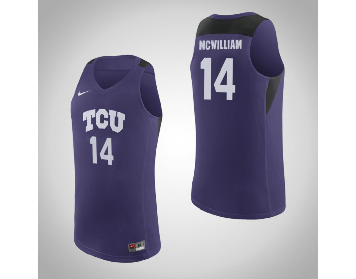 Youth TCU Horned Frogs #14 Angus McWilliam Authentic College Basketball Jersey Purple