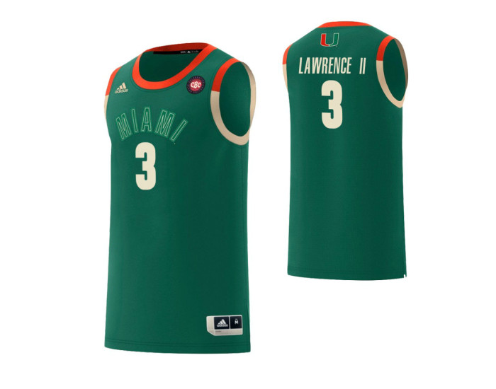Miami Hurricanes #3 Anthony Lawrence II Harlem Renaissance Replica College Basketball Jersey Green