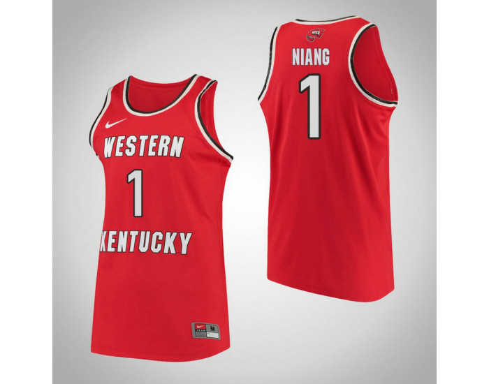 Western Kentucky #1 Arame Niang Performance Authentic College Basketball Jersey Red