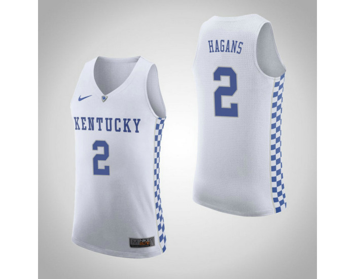 Youth Kentucky Wildcats #2 Ashton Hagans Road Replica College Basketball Jersey White