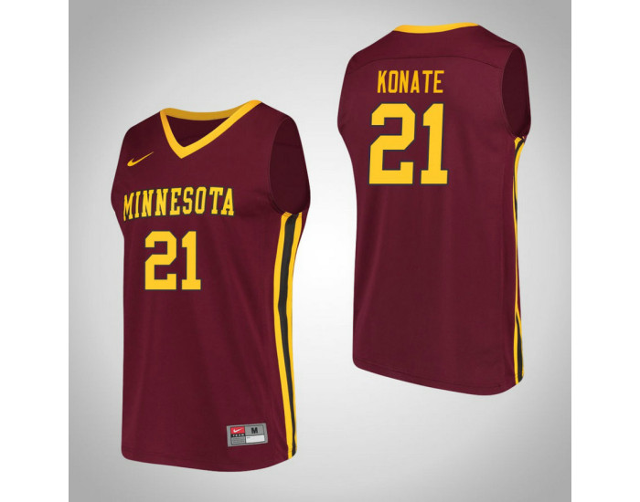 Minnesota Golden Gophers #21 Bakary Konate Performance Authentic College Basketball Jersey Maroon