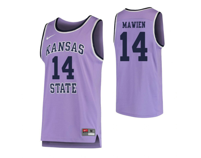 Youth Kansas State Wildcats #14 Makol Mawien Authentic College Basketball Jersey Purple
