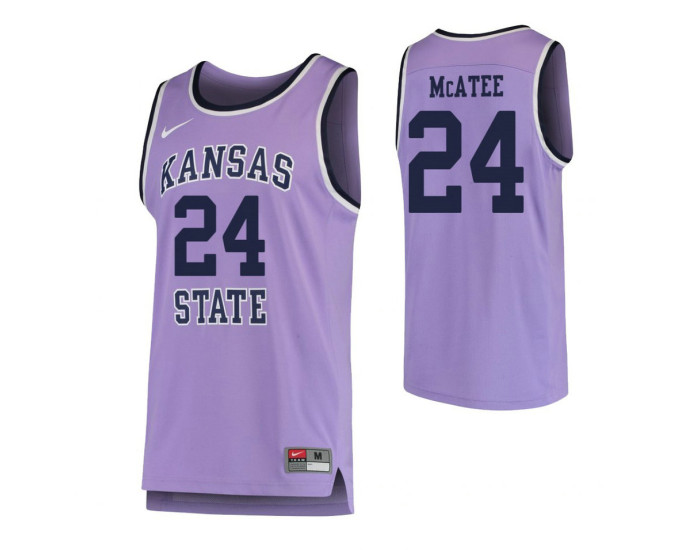 Youth Kansas State Wildcats #24 Pierson McAtee Authentic College Basketball Jersey Purple