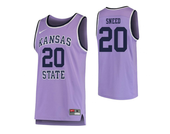 Youth Kansas State Wildcats #20 Xavier Sneed Authentic College Basketball Jersey Purple