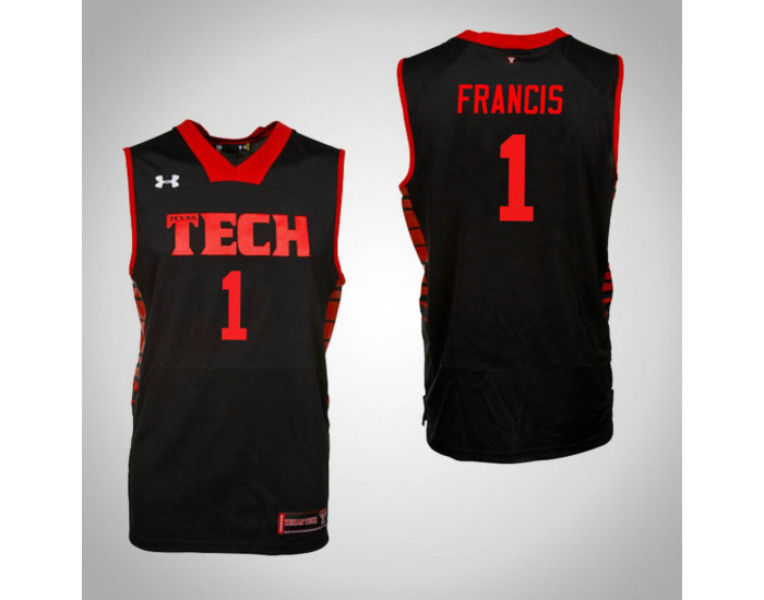 Texas Tech Red Raiders #1 Brandone Francis Authentic College Basketball Jersey Black